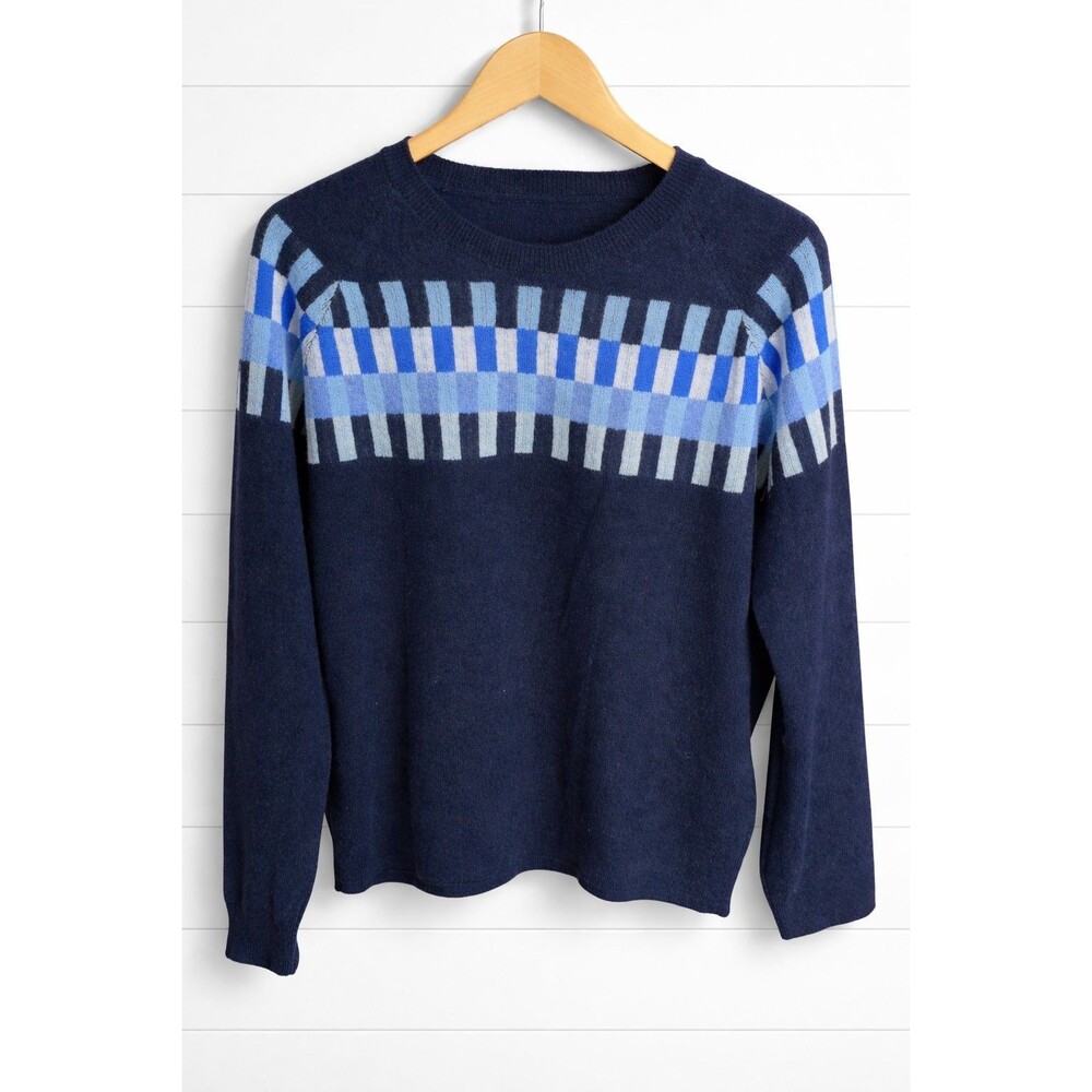 Scott & Scott London 100% Cashmere Navy Blue Pullover Sweater L